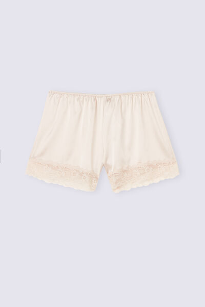 Pantaloni Scurți din Mătase cu Dantelă