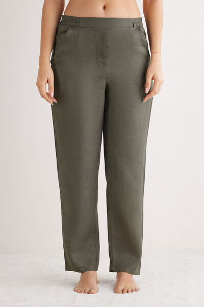 Plain-Weave Linen Trousers