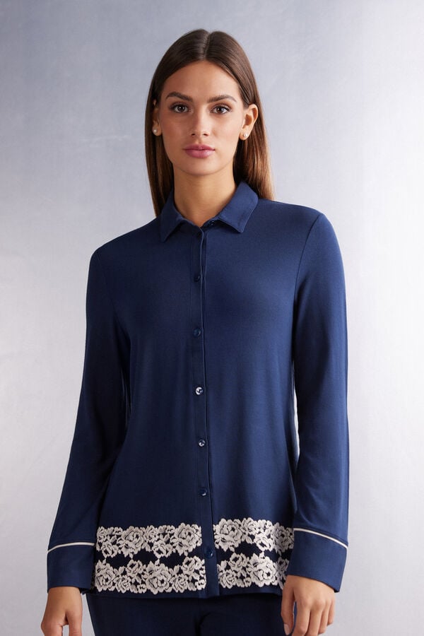 Pretty Flowers Button-Up Modal Top