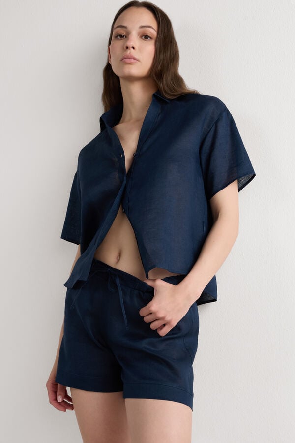 Kurzarmshirt aus Leinenstoff The Pure Linen