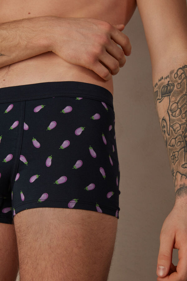 Boxer aubergines en coton supima® élasticisé