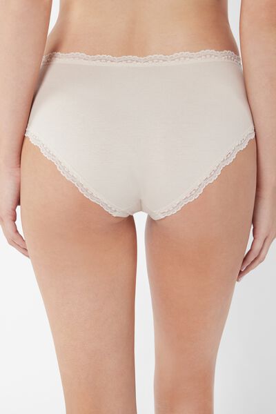 Natural Cotton and Lace Briefs