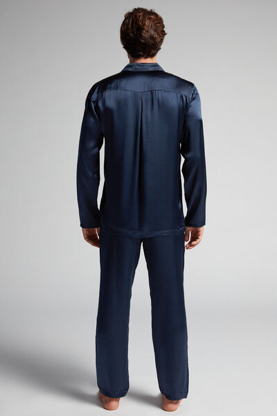 Long Silk Pyjamas With Piping