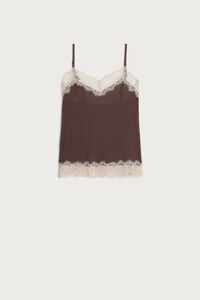 Top in Modal and Cashmere with Lace