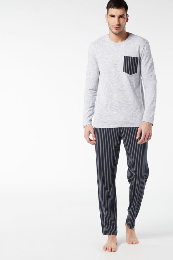 Vertical Stripe Print Trouser Full-Length Pyjamas