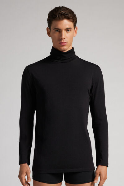 Long-sleeve High-Neck Merino-Wool Top