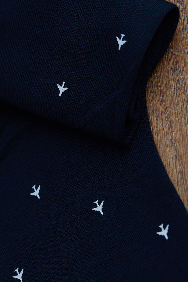 Men’s Short Socks in Patterned Lisle Cotton