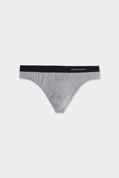 Men's Microfibre Thong with Logo Detail