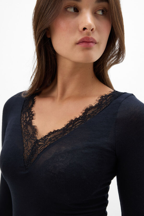 Modal Cashmere Ultralight Long Lace Shirt