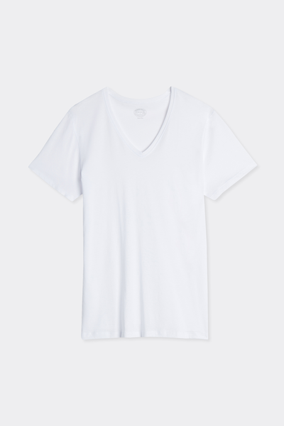 T-Shirt Scollo V in Cotone Superior Extrafine