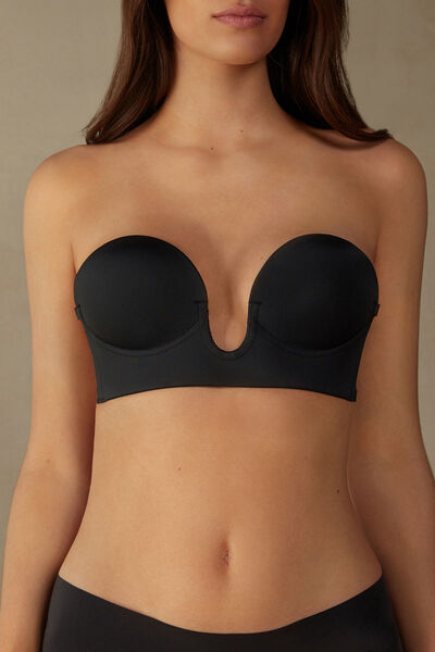 Strapless Bra with Graduated Padding and Plunge Front