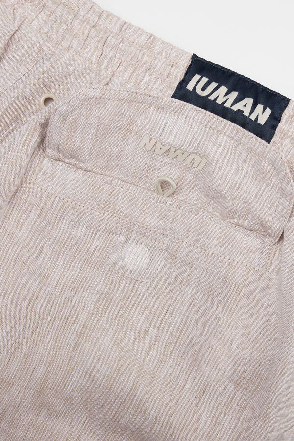 Plain Swim Trunks in 100% Linen