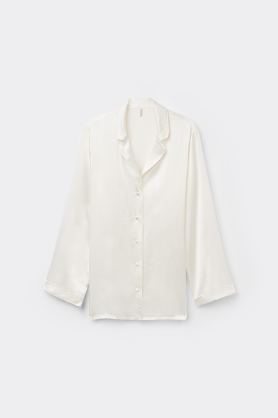 Mannish-Cut Jacket in Silk Satin