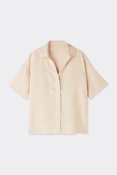 Camicia Manica Corta in Tela di Lino The Pure Linen