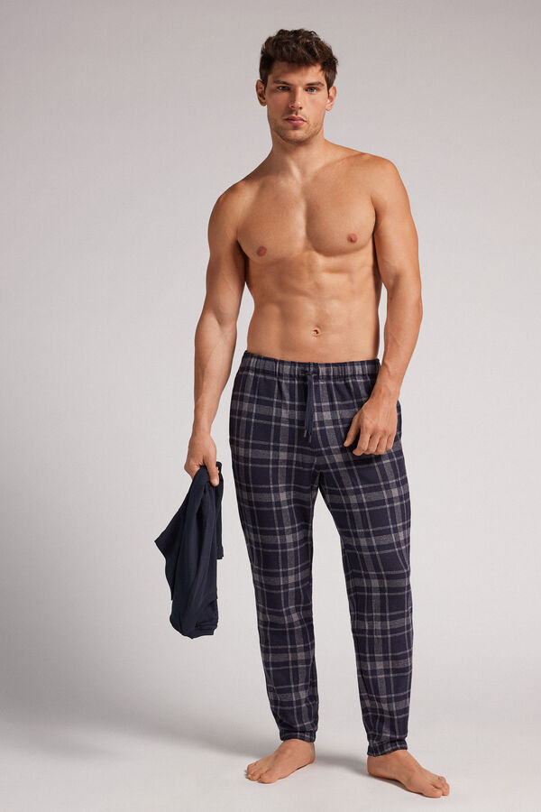 Full-Length Check Tricot Trousers