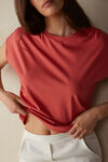 Κοντομάνικη Μπλούζα με Στρογγυλή Λαιμόκοψη από Βαμβάκι Supima® Ultrafresh