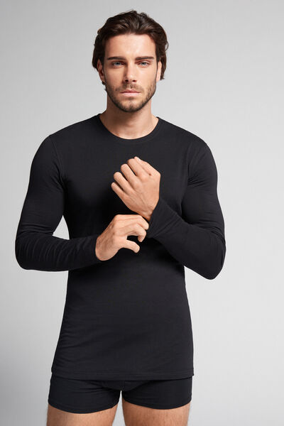 Long-Sleeved Stretch Superior Cotton Top