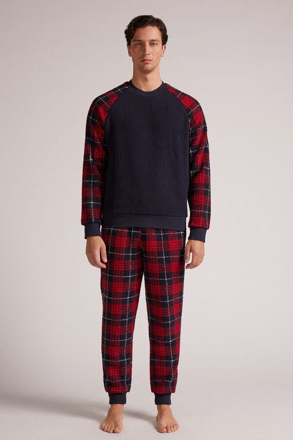 Full-Length Teddy Pyjamas in Red Tartan