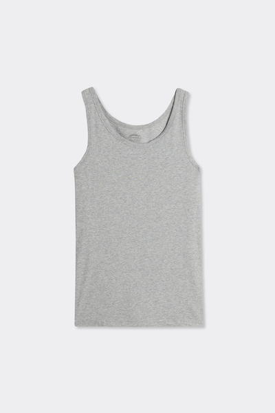 Tanktop mit Rundhalsausschnitt aus elastischer Superior-Baumwolle