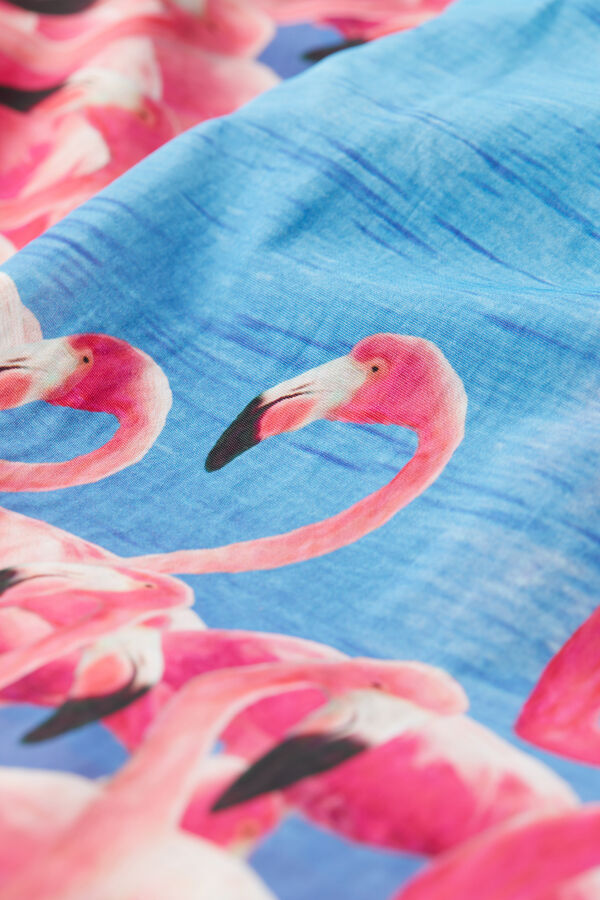 Calções de Banho Estampado Grande Flamingos