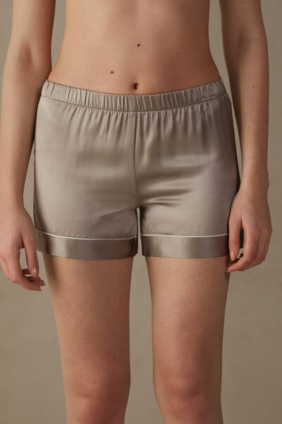 Silk Shorts with Contrasting Trim