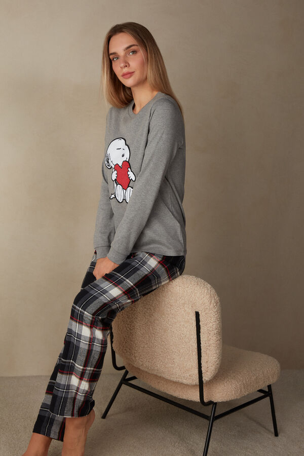 Snoopy Heart Full Pajamas in Cotton Interlock | Intimissimi