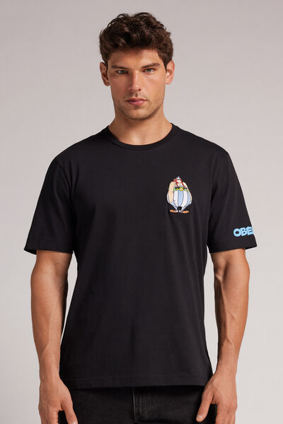 T-shirt in Cotone con Patch Obelix