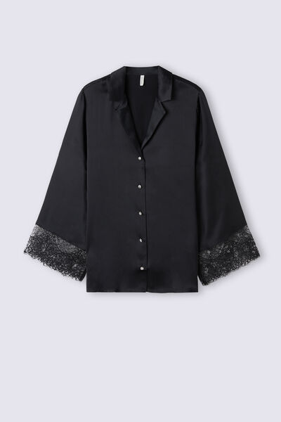 Living in Luxe Menswear Cut Long Sleeve Silk Shirt