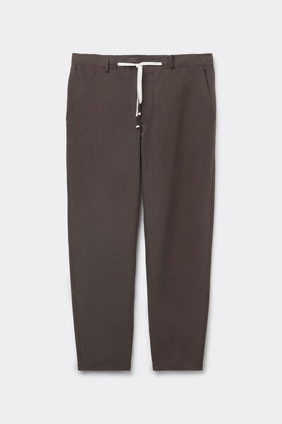 Lange Hose aus Leinen und Baumwolle
