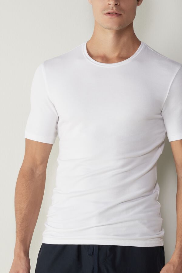 Short-Sleeve Modal-Cashmere Top