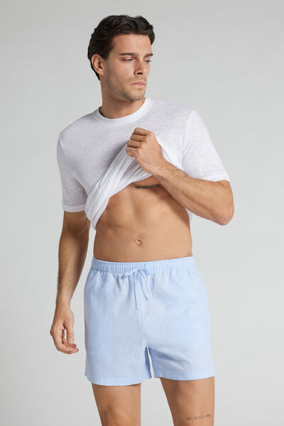 Kurze Hose aus Leinen und Baumwolle Herren