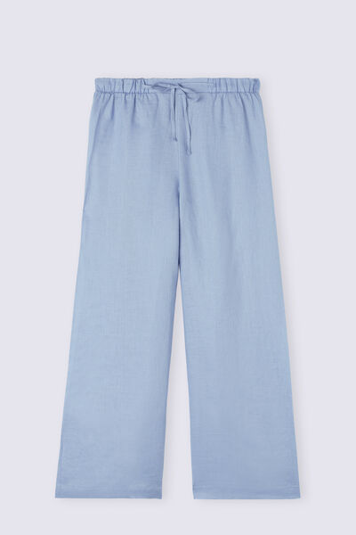 Full Length Linen Cloth Pants with Drawstring