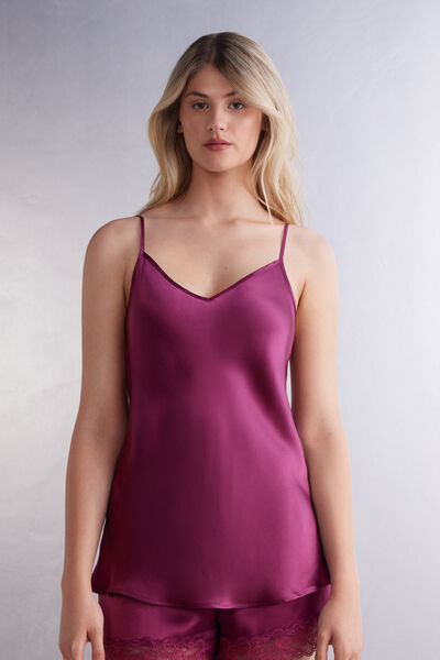 Top in Raso di Seta con Scollo a V