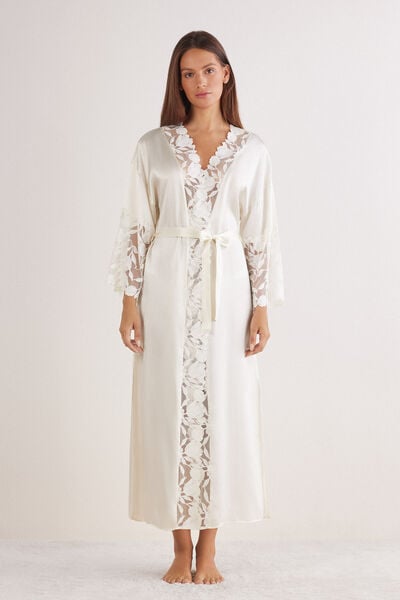 All About Flowers Long Silk Dressing Gown
