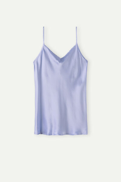 Silk Satin Top with V Neck