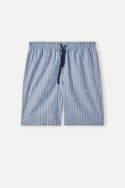 Microstripe Shorts in Cotton Cloth
