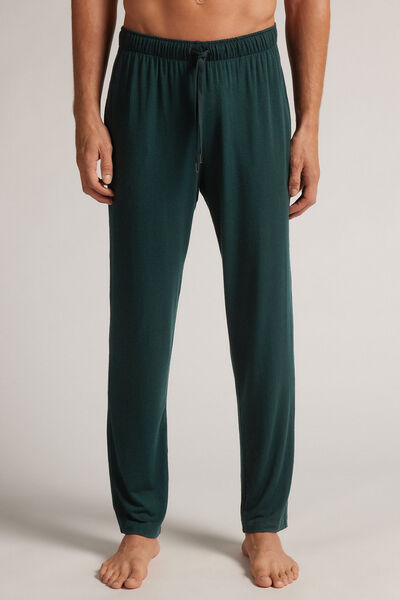 Pantalones largos de seda y modal