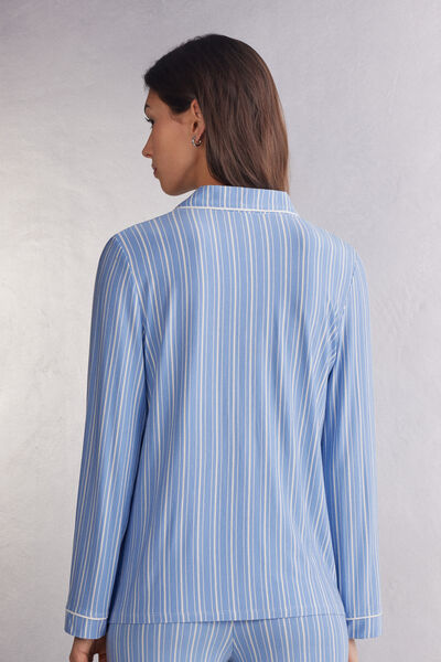 Oxford Stripes Button-Up Modal Top