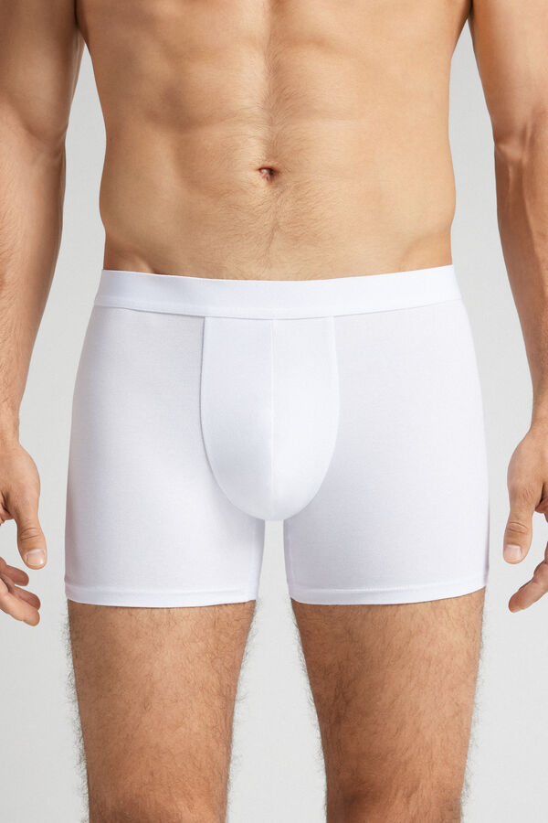 Cotton Boxers with Exposed Elasticated Waistband