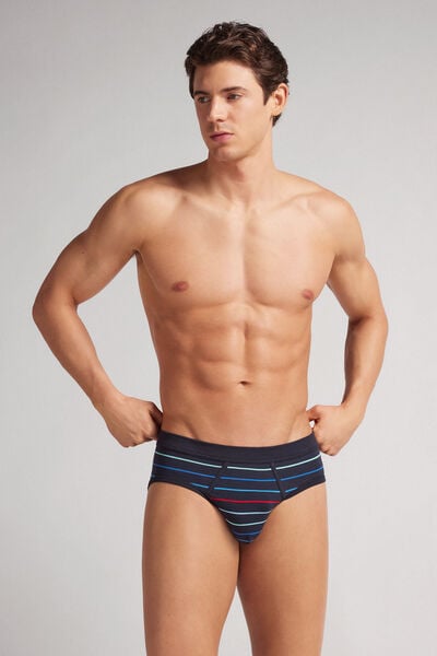 Slip Cotone Superior Stampa Righe Multicolor