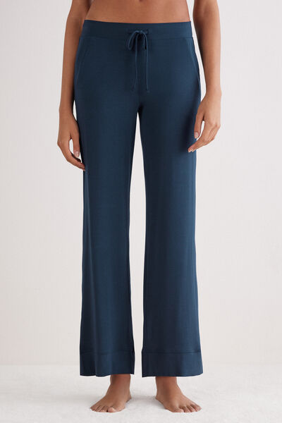 Pantalon long palazzo en modal