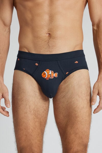 Superior Cotton Briefs With Clownfish Print