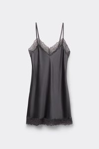 Silk Slip med spetsdetalj