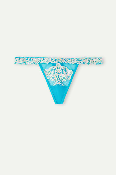 Pretty Flowers Thong with Side Straps