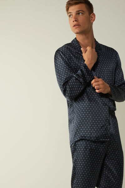 Full-length Lily-Print Silk pyjamas