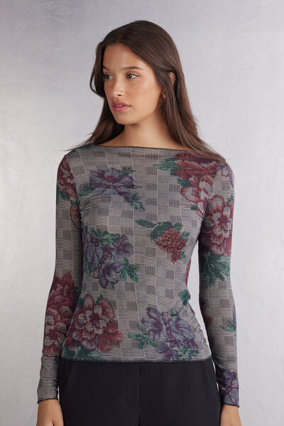 Camisola Manga Comprida Modal Ultralight com Caxemira Estampada