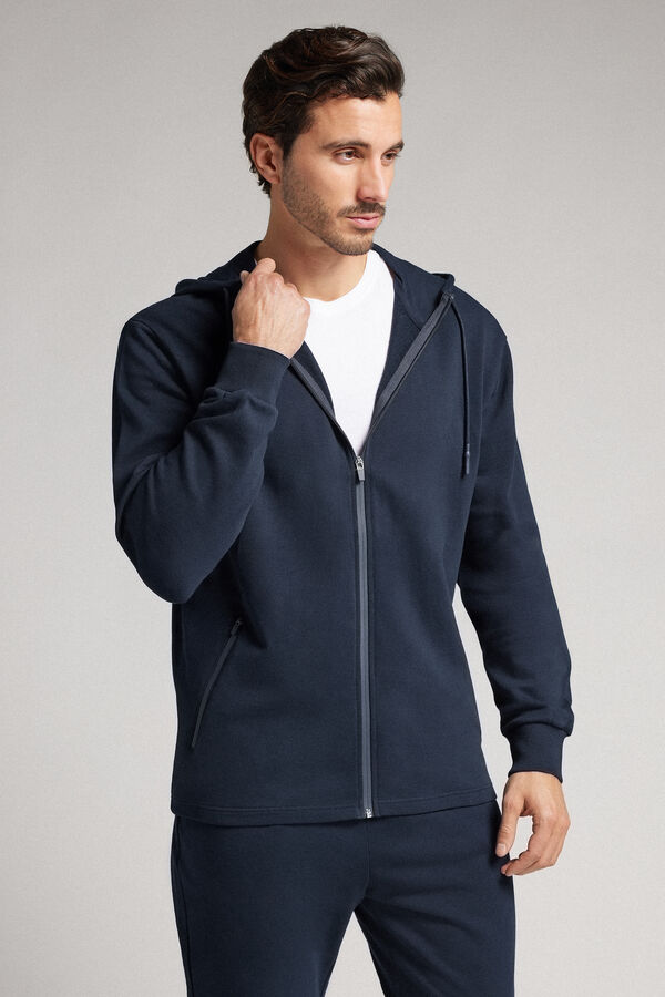 Zip-Up Cotton Sweatshirt