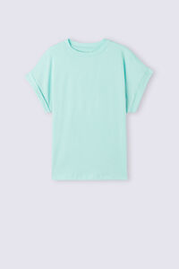 Short-Sleeved Ultrafresh Cotton Top with Turn-Ups