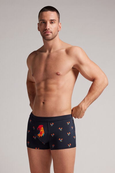 Boxers em Algodão Supima® Elástico Estampado de Galos