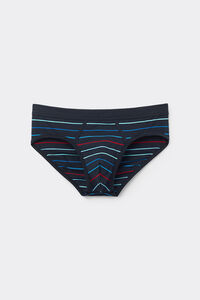 Superior Cotton Briefs with Multicoloured Striped Print